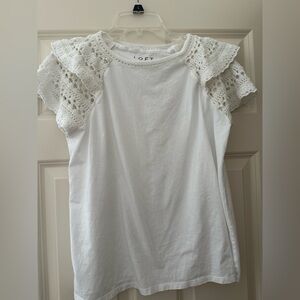 EUC Loft crochet sleeve top size L